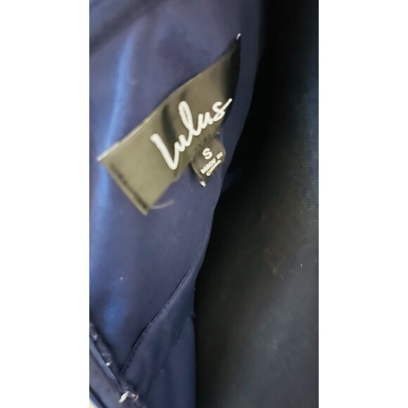 Lulu's "Dance All Evening" Navy Blue Lace Maxi Dress Halter  Size‎ S modern chic - Picture 8 of 8